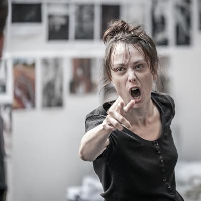 Scarlett Brookes in rehearsals for Blood Wedding. Young Vic 2019. Photo by Marc Brenner.