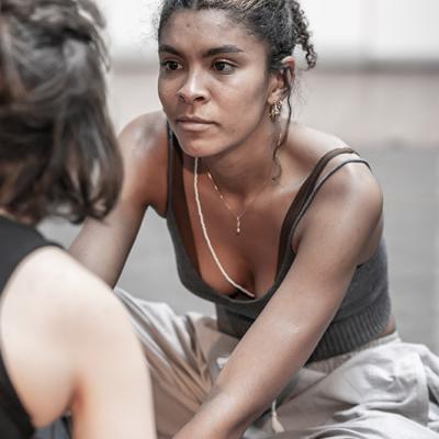 Thalissa Teixeira in rehearsals for Blood Wedding. Young Vic 2019. Photo by Marc Brenner.