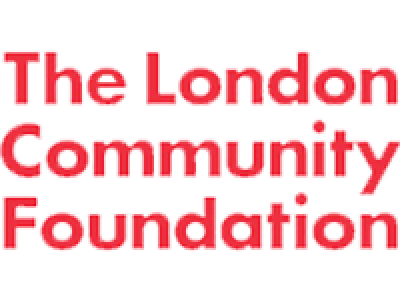 A red The London Community Foundation logo