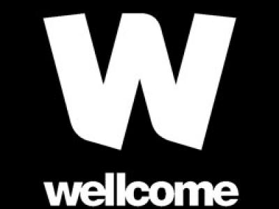 A black Wellcome Trust logo