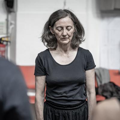 Bríd Brennan in rehearsals for Blood Wedding. Young Vic 2019. Photo by Marc Brenner.