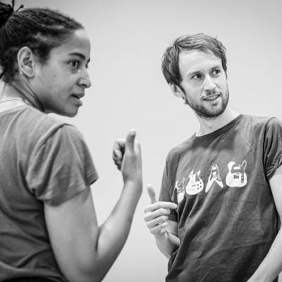 Amaka Okafor and Mark Arends in Nora: A Doll's House in rehearsal (c) Marc Brenner