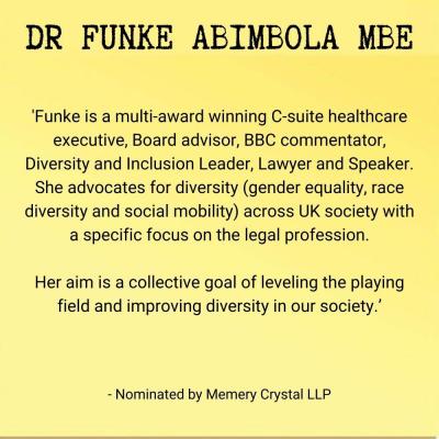 Dr Funke Abimbola MBE