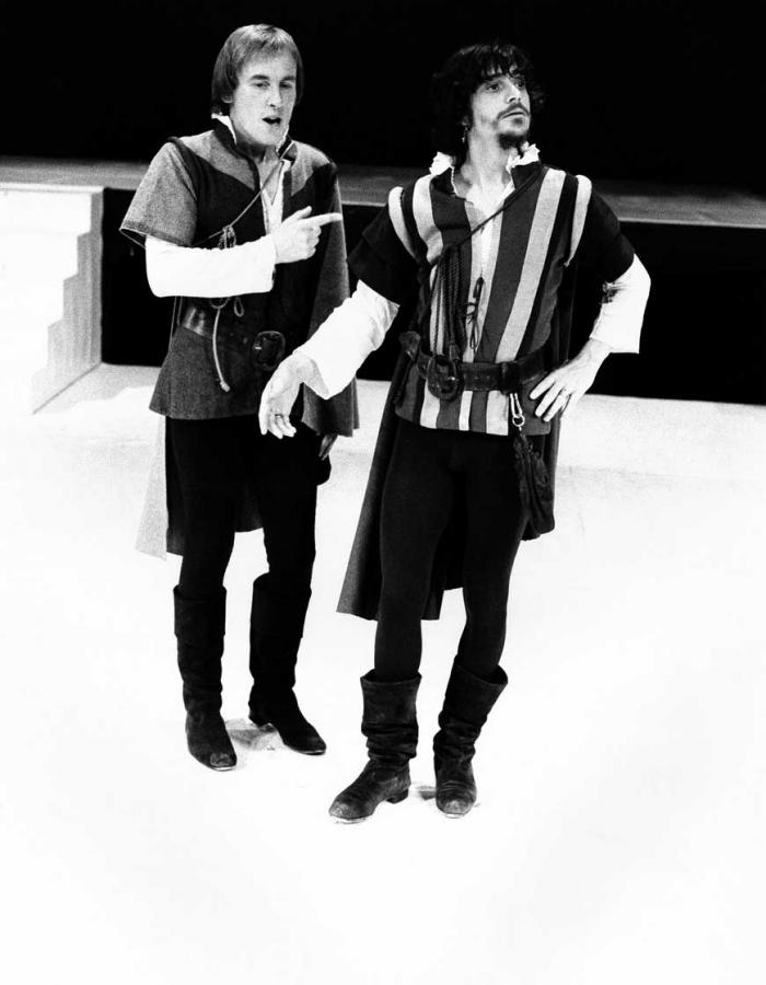 Christopher Timothy and Richard O'Callaghan in the 1974 revival of Tom Stoppard’s Rosencrantz & Guildenstern Are Dead